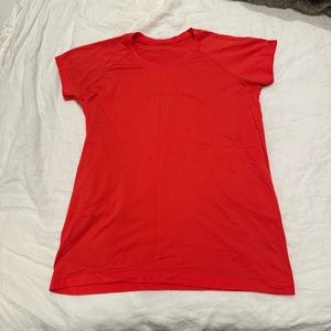 Lululemon swiftly tech short sleeve. Red. Size 14. Lightly worn